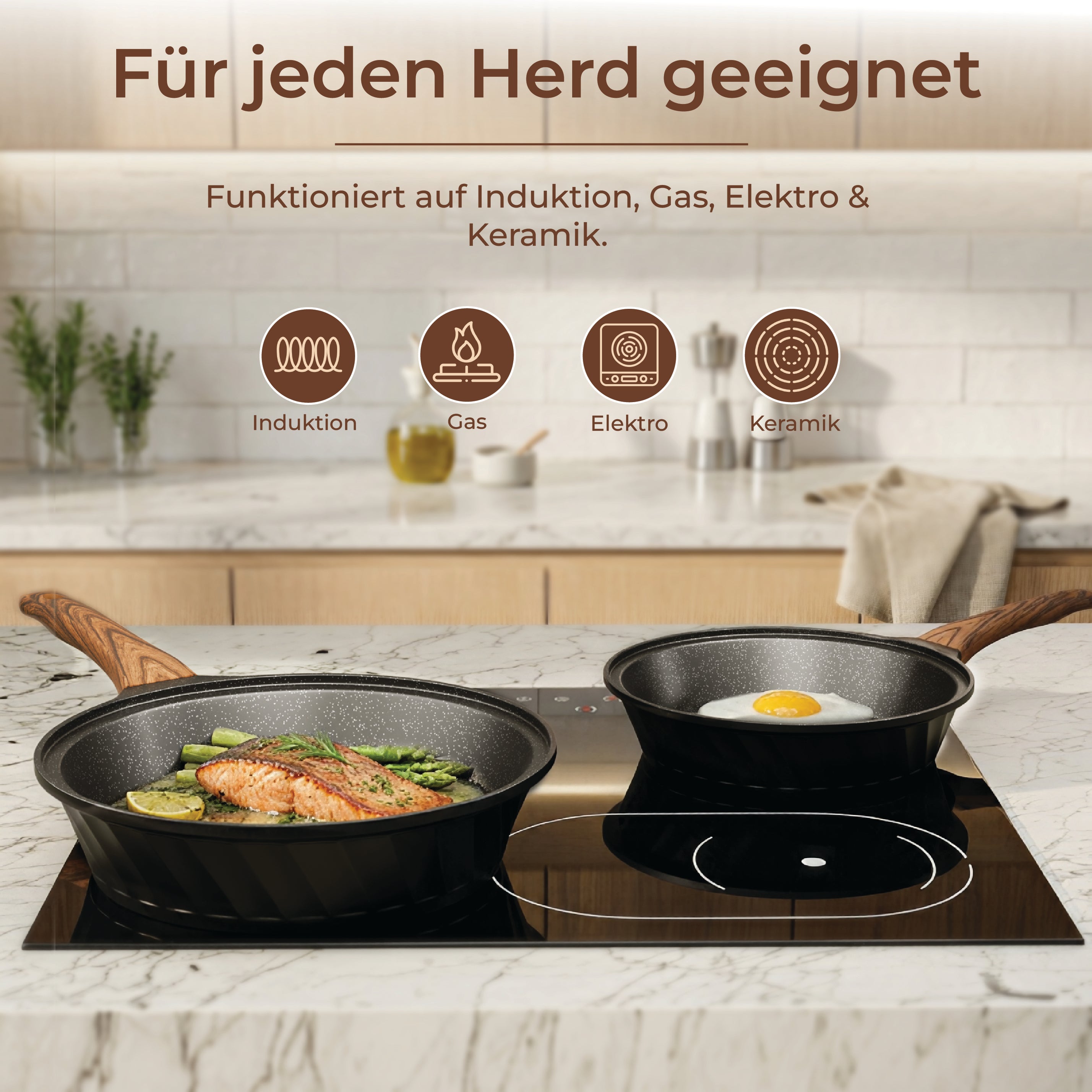 3-teiliges Keramik-Pfannenset ohne PFAS, PTFE & PFOA