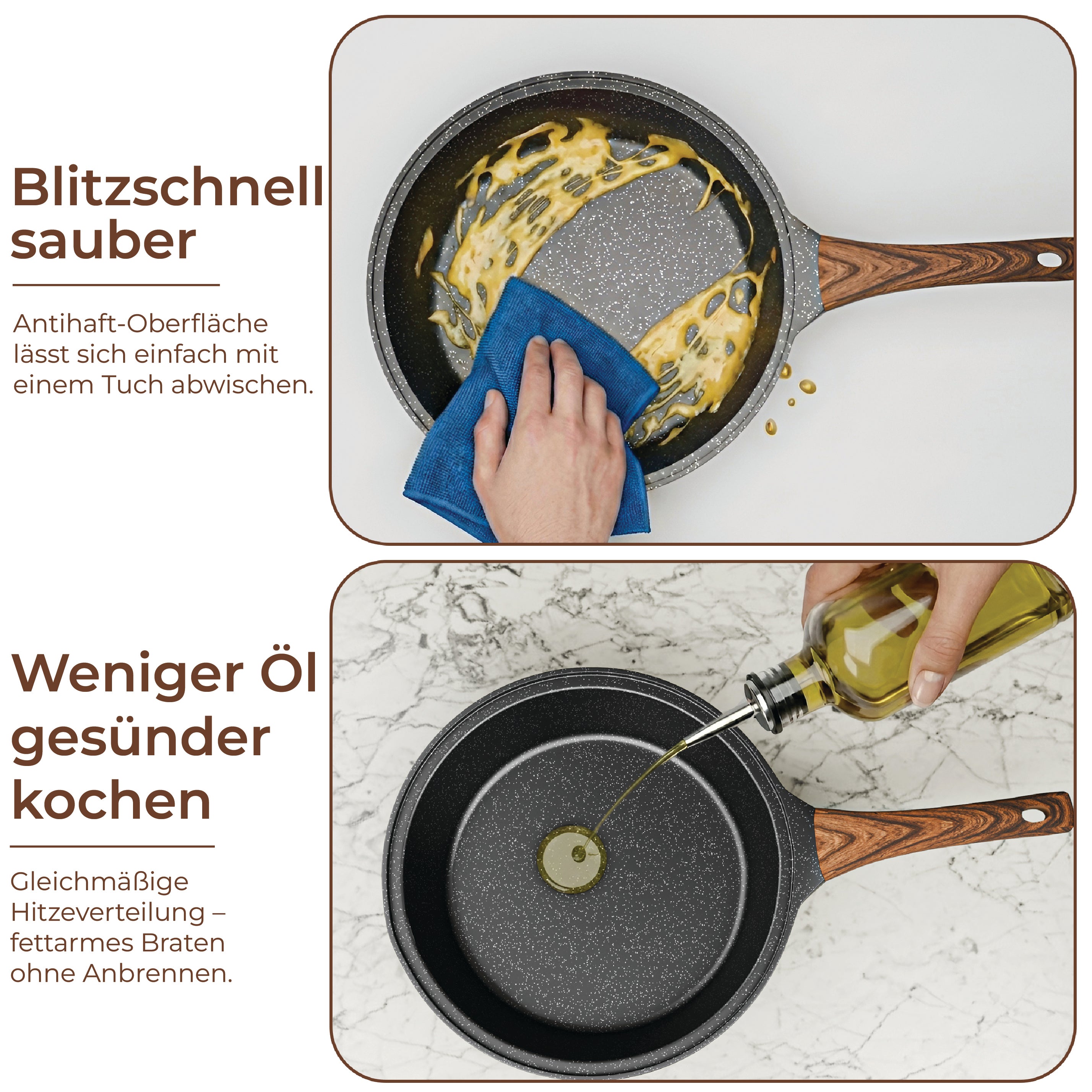3-teiliges Keramik-Pfannenset ohne PFAS, PTFE & PFOA
