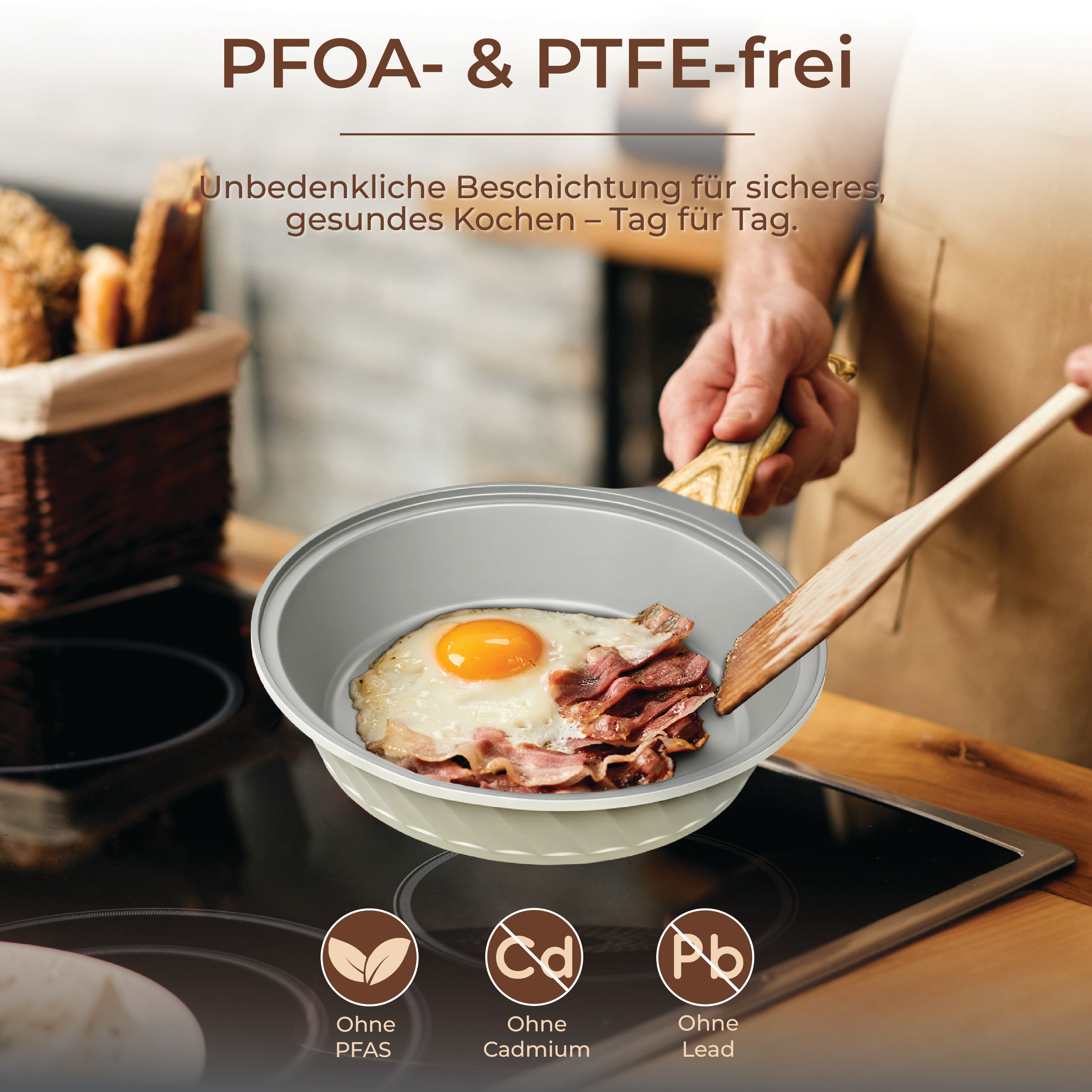 3-teiliges Keramik-Pfannenset ohne PFAS, PTFE & PFOA