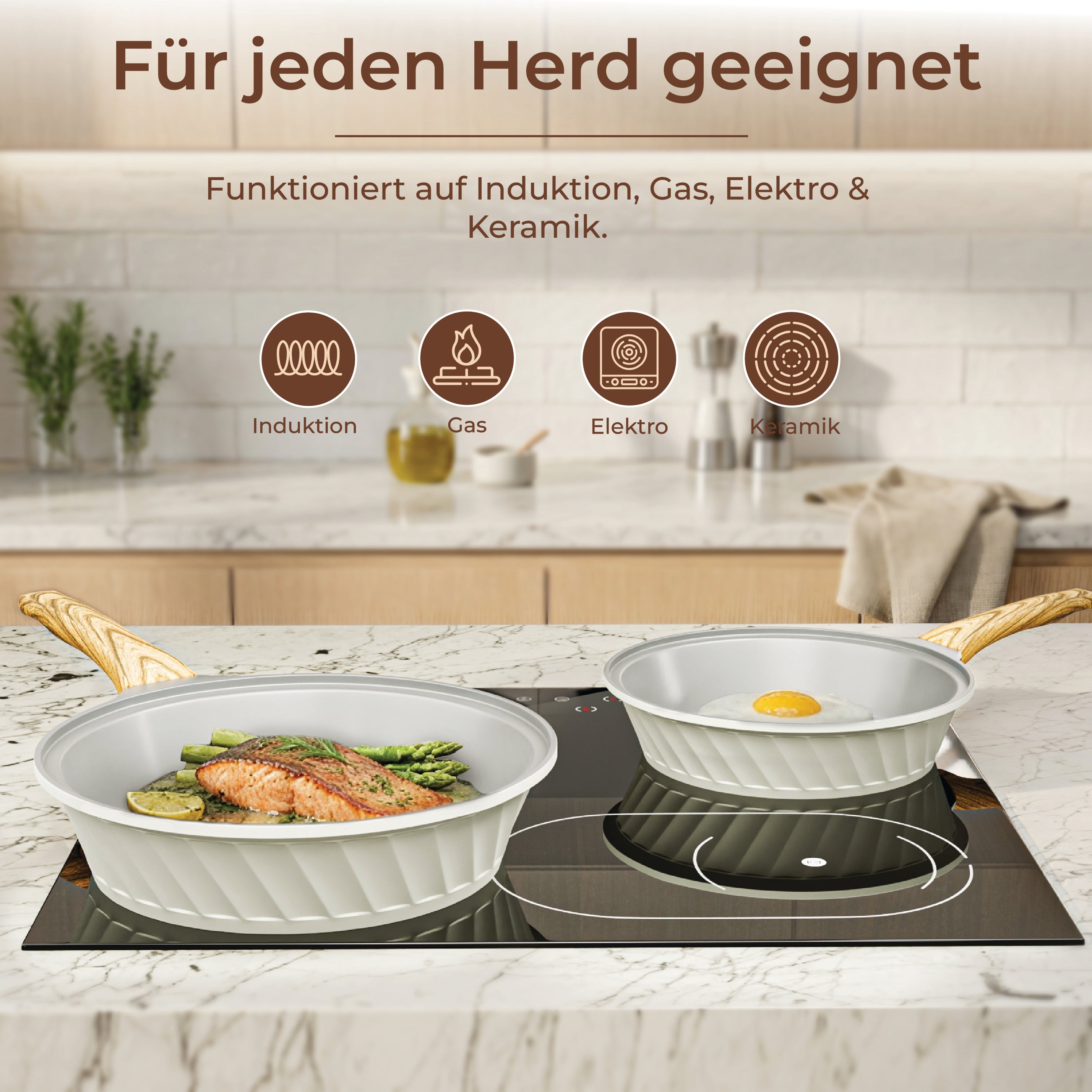 3-teiliges Keramik-Pfannenset ohne PFAS, PTFE & PFOA