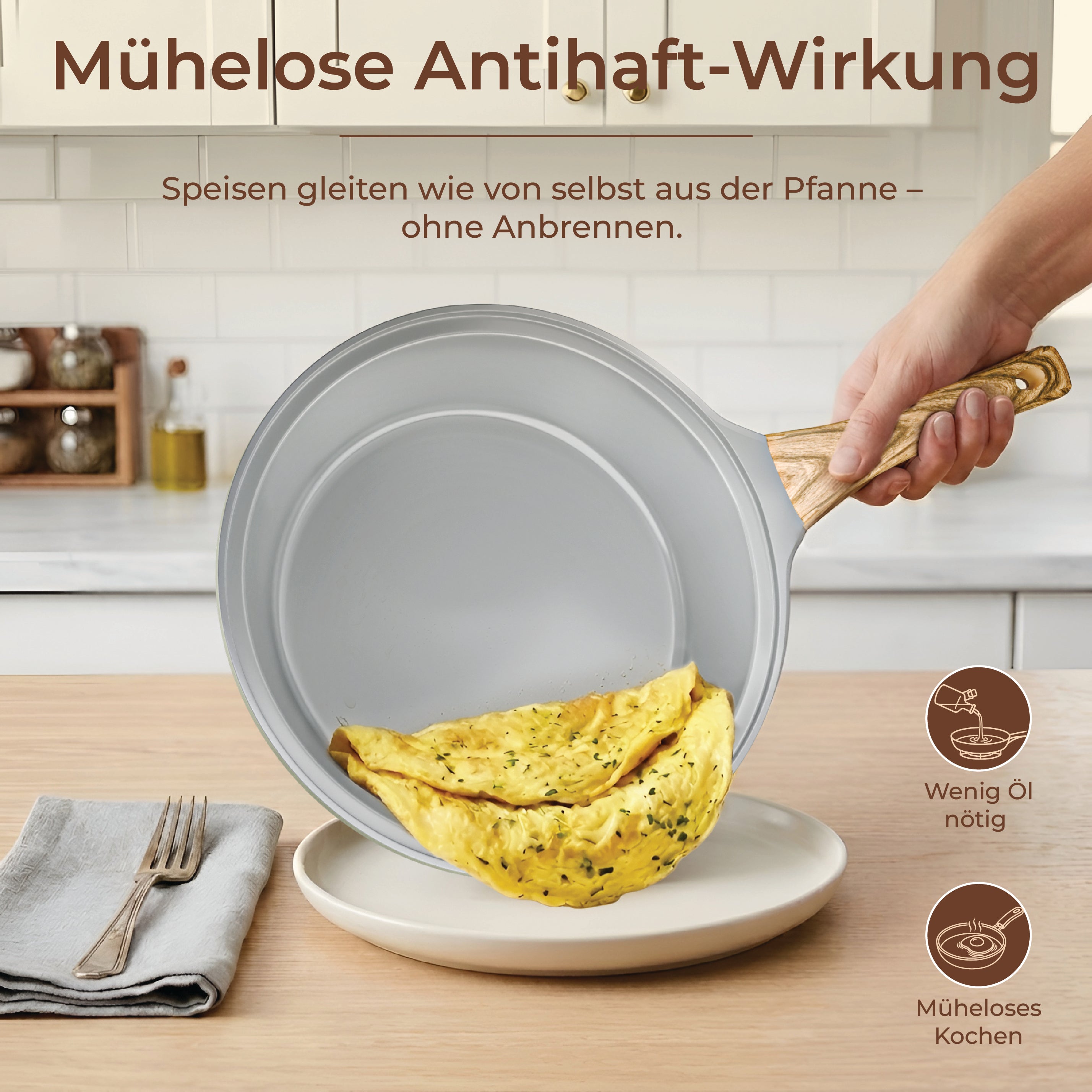 3-teiliges Keramik-Pfannenset ohne PFAS, PTFE & PFOA