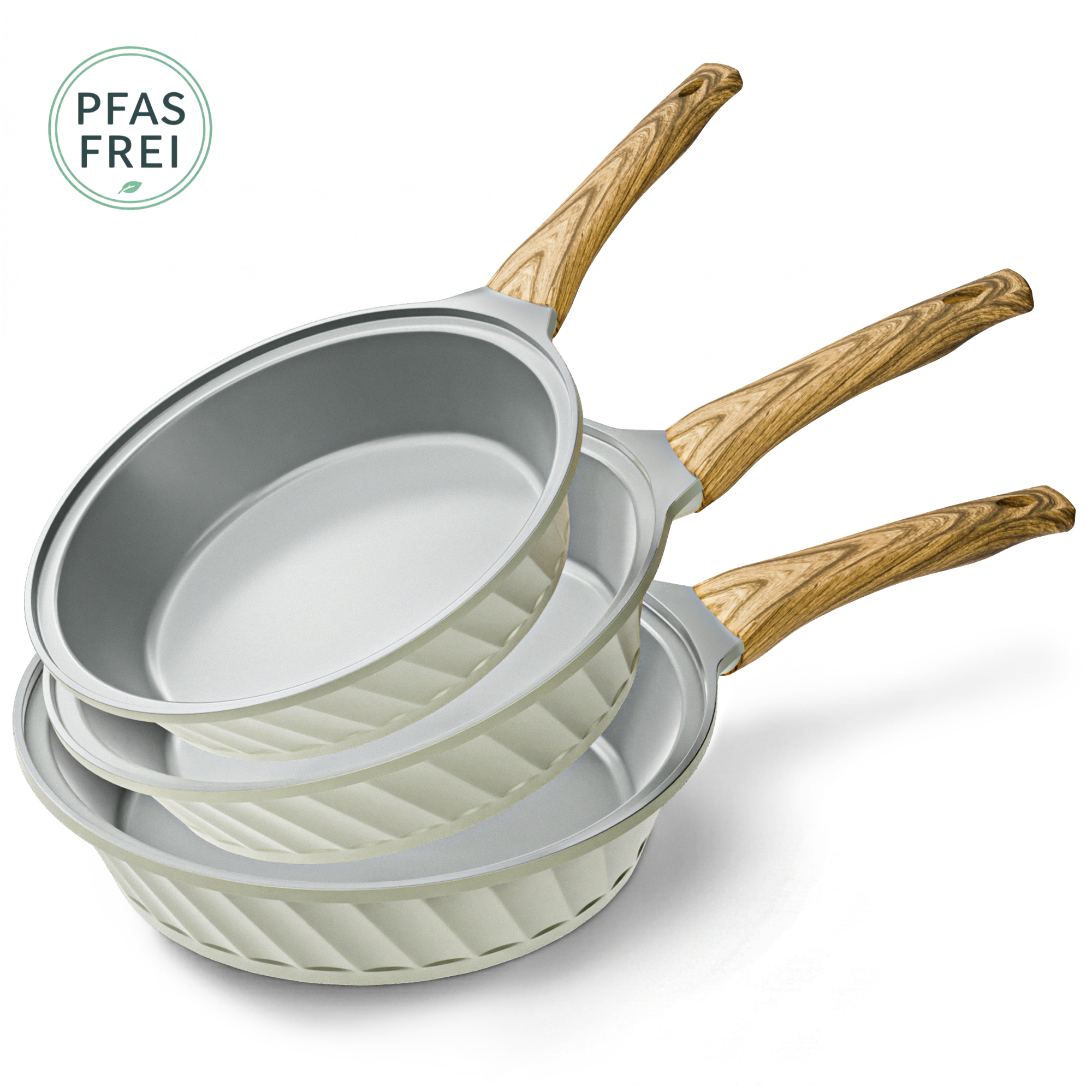 3-teiliges Keramik-Pfannenset ohne PFAS, PTFE & PFOA